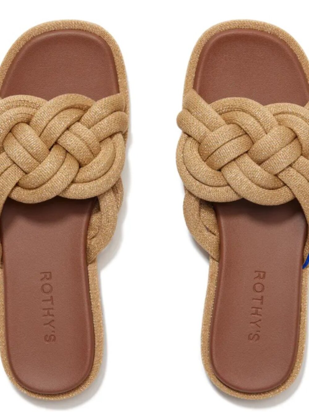 Rothy's The Summer Sandal Golden Sun Metallic Gold Slip On Shoes Size 9 NWOB